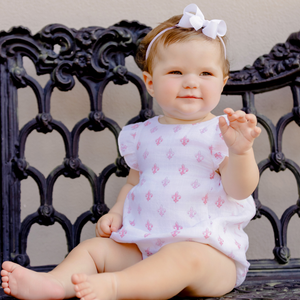 Fleur De Rose Organic Muslin Bubble Romper by Nola Tawk, Southern lifestyle apparel detail photo 2