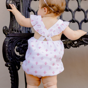 Fleur De Rose Organic Muslin Bubble Romper by Nola Tawk, Southern lifestyle apparel detail photo 3