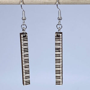 Piano Keyboard Wooden Earrings | Musician Instrument Jewelry