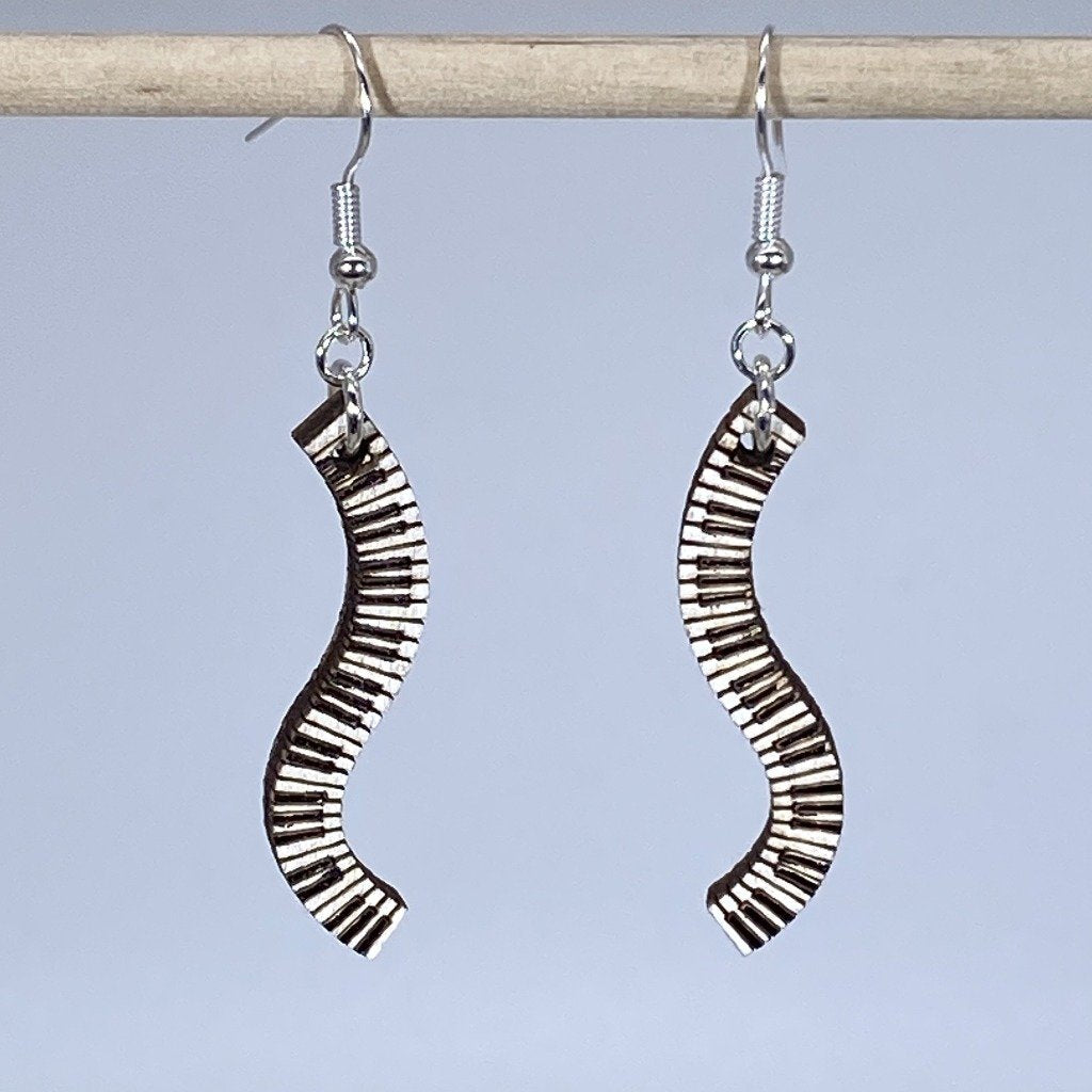 Piano Keyboard Wooden Earrings | Musician Instrument Jewelry