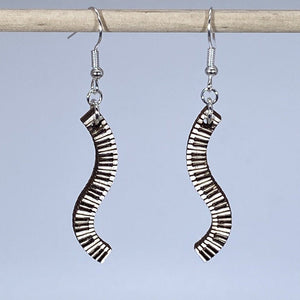 Piano Keyboard Wooden Earrings | Musician Instrument Jewelry