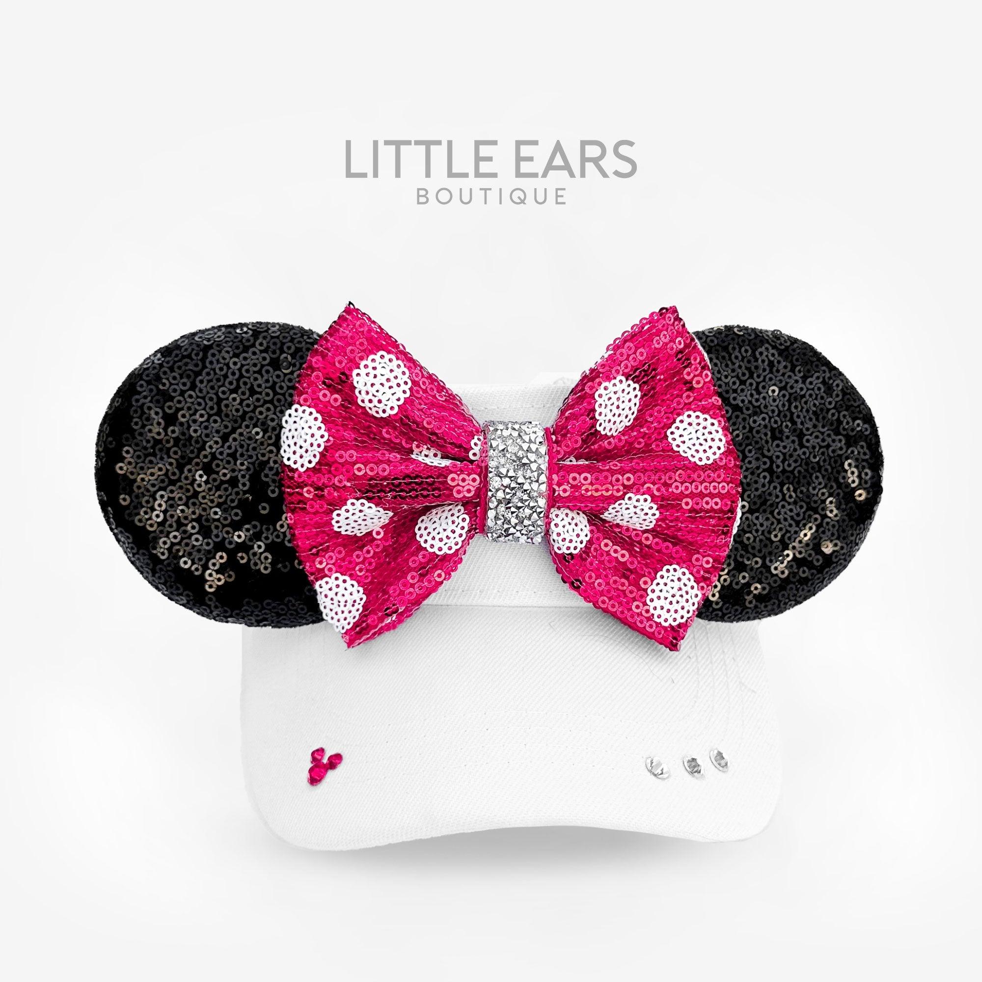 Pink Minnie White Visor