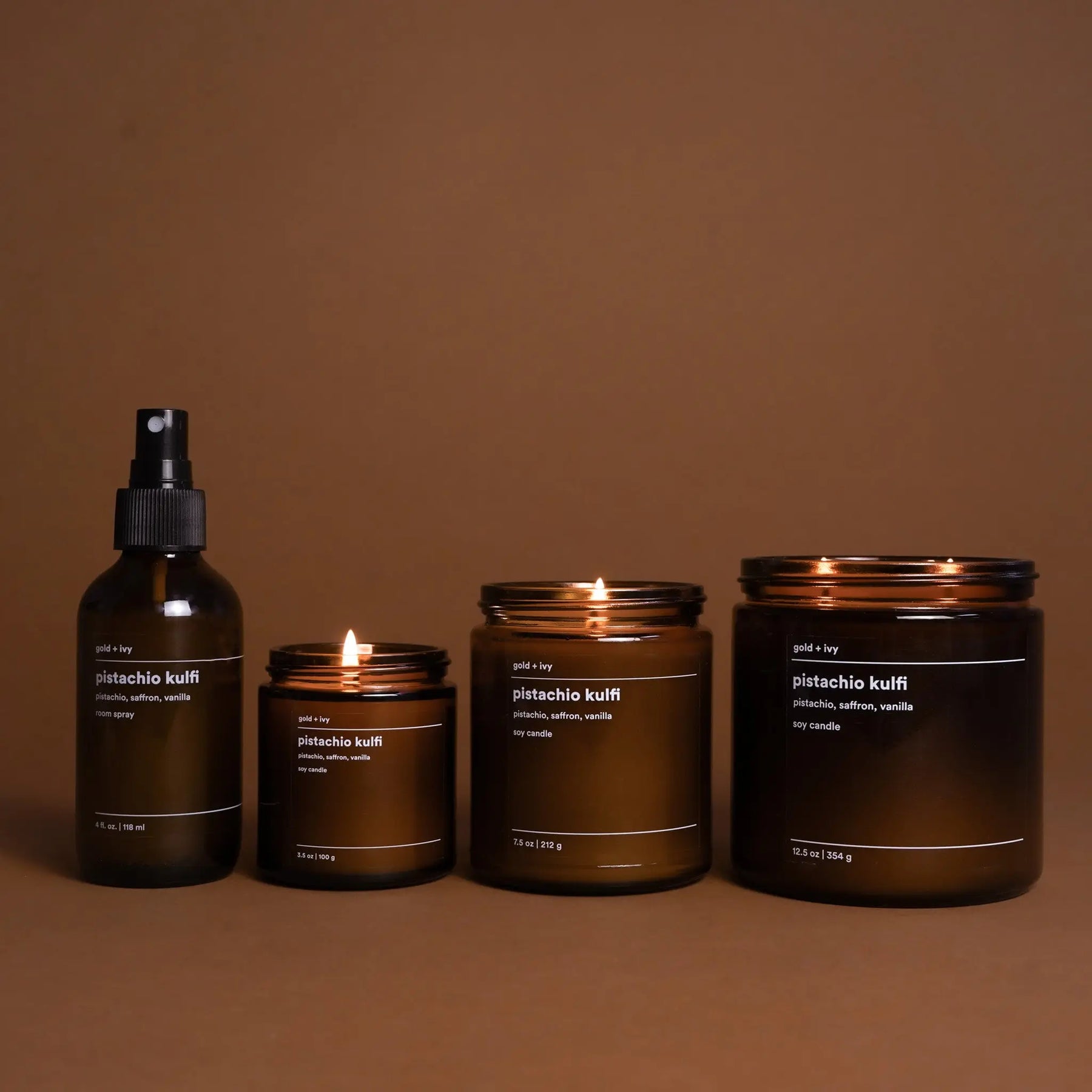 Pistachio kulfi by gold + ivy, scented candle detail photo 3