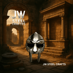 Polished Gladiator Face Mask | Handcrafted Metal Decorative Helmet Art