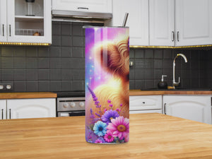 "Cute Baby Cow Laying On A Bed of Flowers" 20oz Cow Tumbler