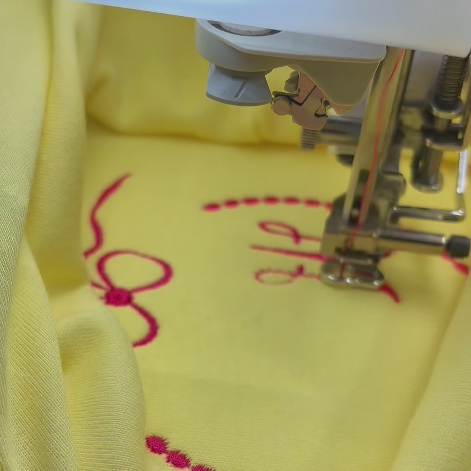 Personalized Floral Monogram Newborn Gown by Poor Hog Customs, embroidered apparel detail photo 2