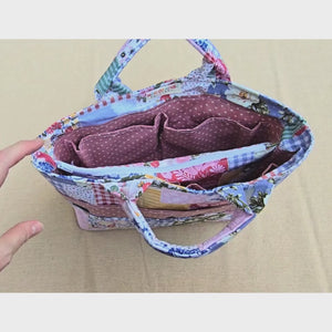 Bible Tote Bag, Bible Journaling Organizer, Multi-Pocket Church Bag, Scripture Study Bag