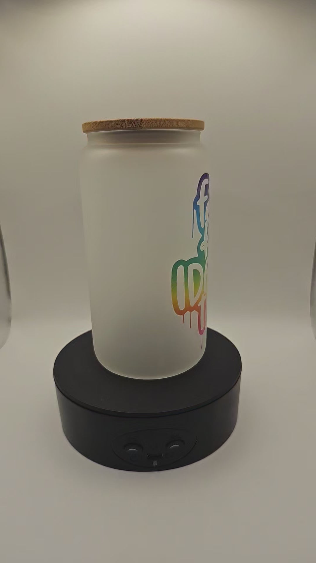 IDGAF 16 oz Frosted Glass Tumbler handmade by Orr'Iginal Creations in Mississippi
