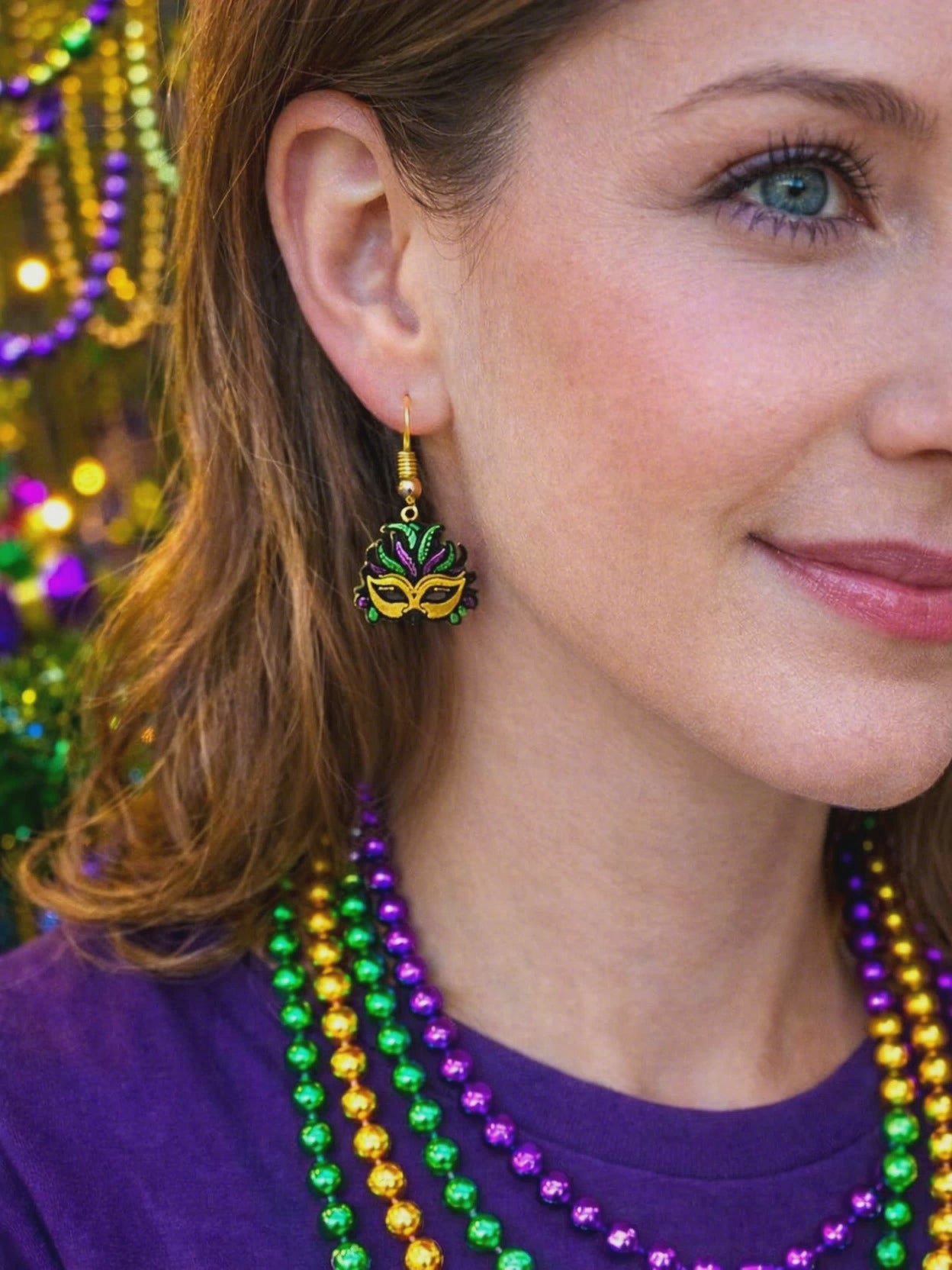 Mardi Gras Mask Earrings