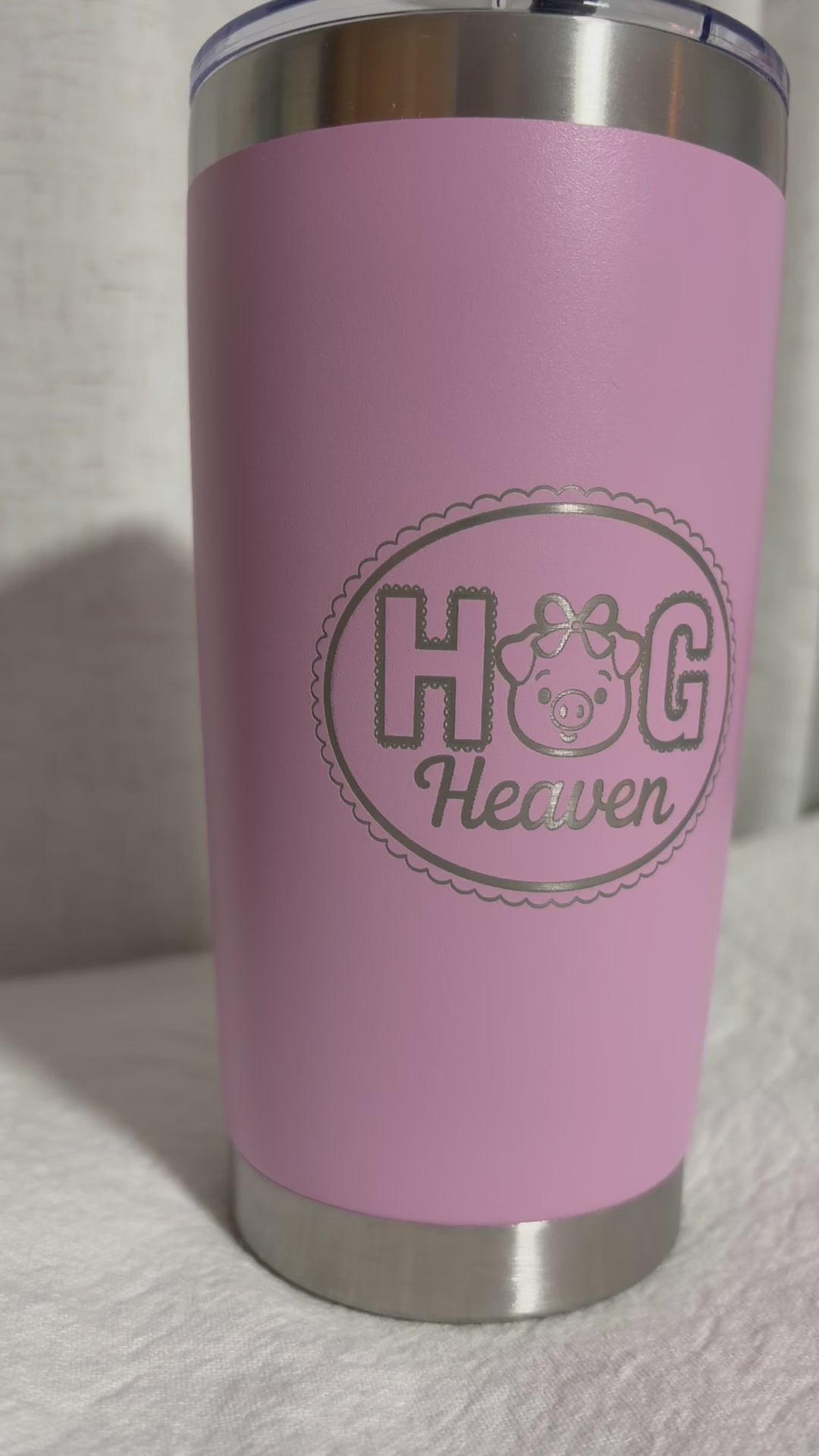 Hog Heaven Pig Lover Engraved 20 oz Stainless Steel Tumbler