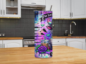 "I'm Sassy & Still Trashy" 20oz Cow Tumbler