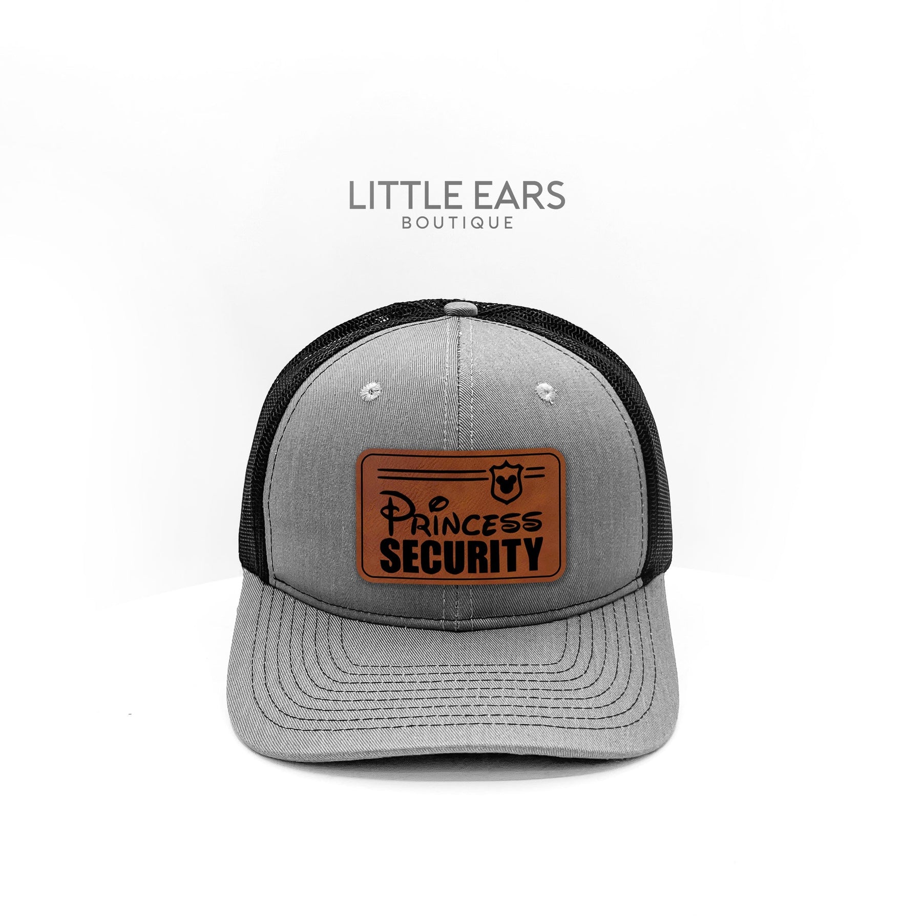 Princess Security Trucker Hat by Little Ears Boutique, Southern lifestyle apparel detail photo 2
