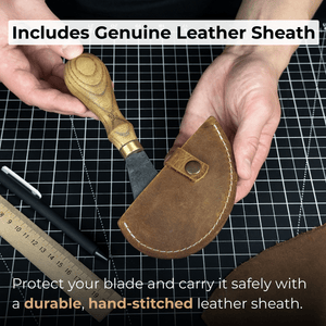 Professional Leather Crafting Half Round Knife, 10.5 cm (4.1 inches)