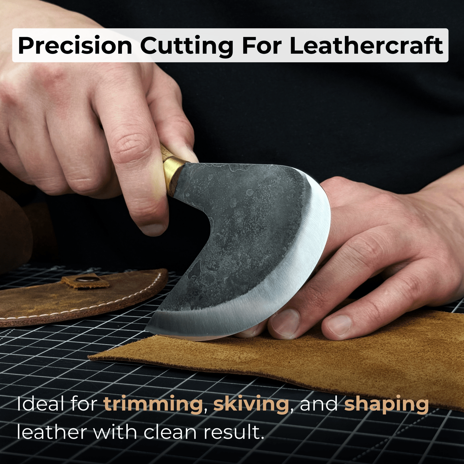 Professional Leather Crafting Half Round Knife, 10.5 cm (4.1 inches)