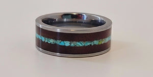 Turquoise and Walnut Wedding Band