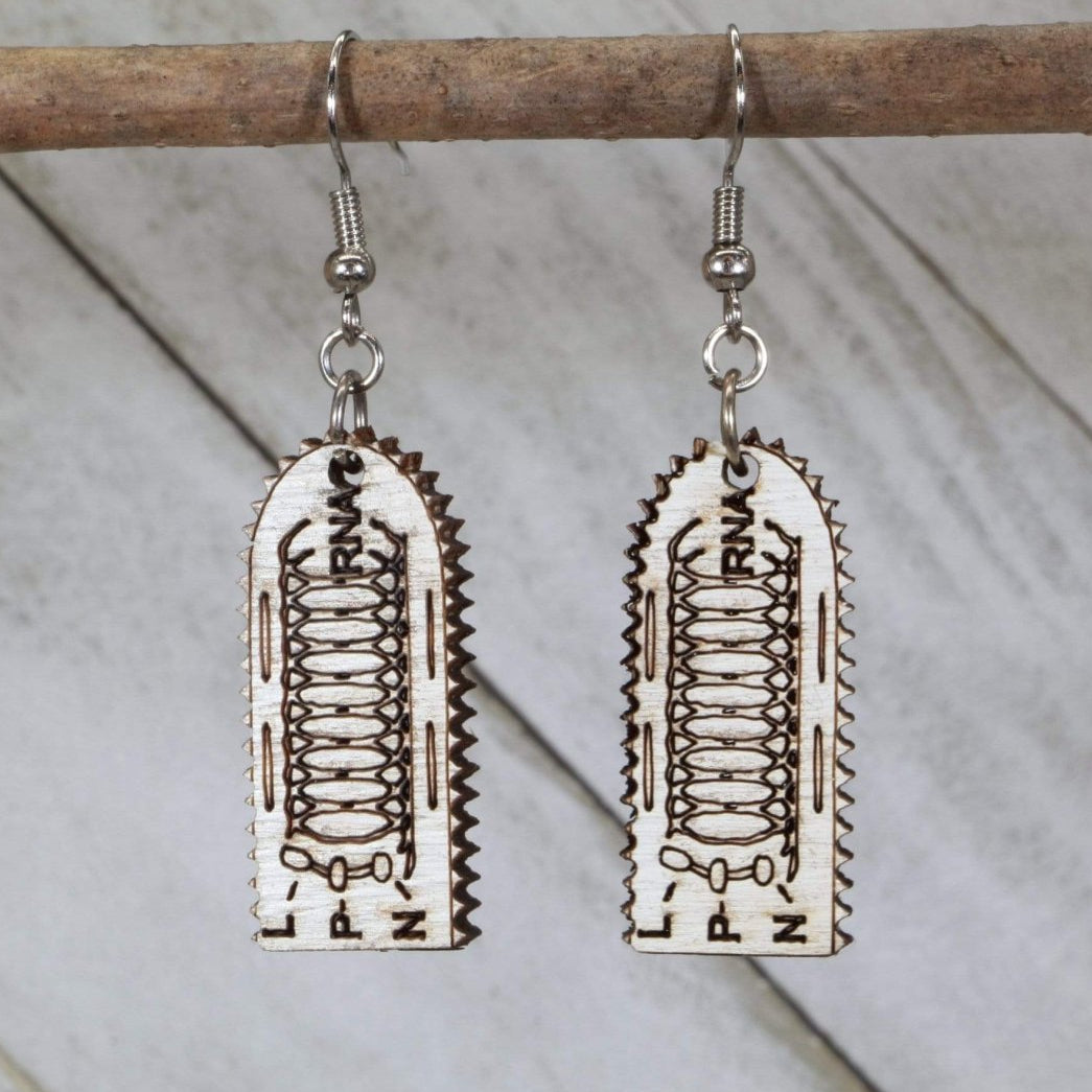 Rabies Virus Wooden Earrings | Science Microbiology Jewelry