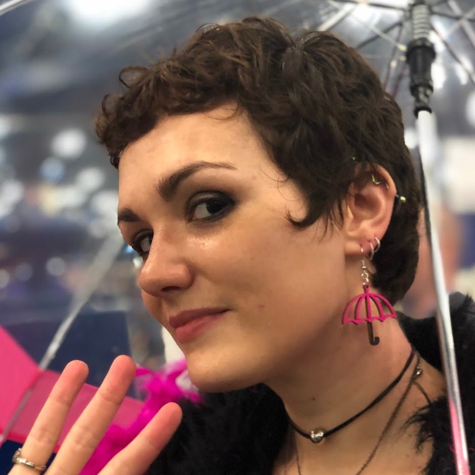 Rainy Day Umbrella Wooden Dangle Earrings | Weather Jewelry