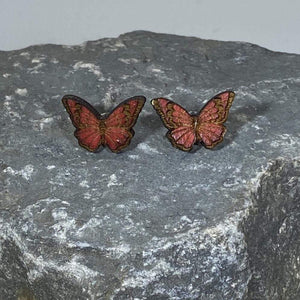 Realistic Monarch Butterfly Wooden Dangle Earrings | Nature Jewelry