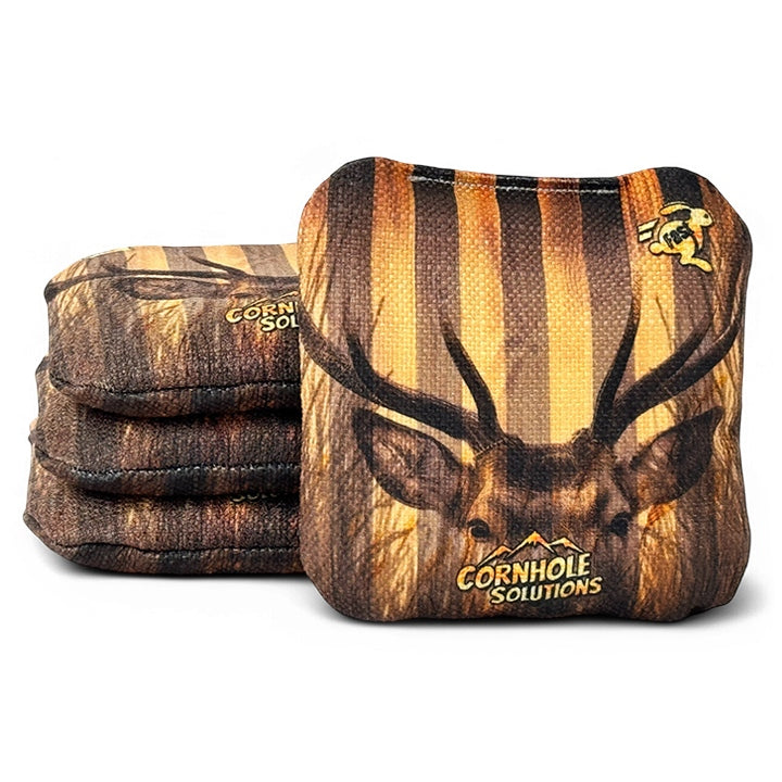 Hidden Deer/Rustic Stars - Pro Style REC Cornhole Bags – Regulation 6"x6" – Full Set of 8 by Cornhole Solutions, custom cornhole board detail photo 2