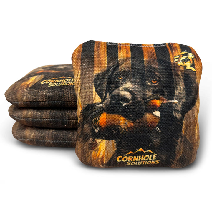 Labrador/Rustic Stars - Pro Style REC Cornhole Bags – Regulation 6"x6" – Full Set of 8 Cornhole Solutions