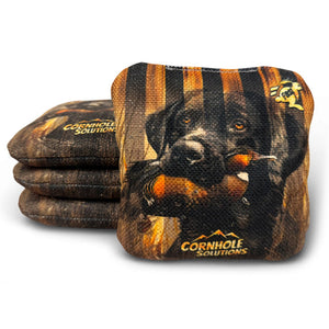 Labrador/Rustic Stars - Pro Style REC Cornhole Bags – Regulation 6"x6" – Full Set of 8 Cornhole Solutions