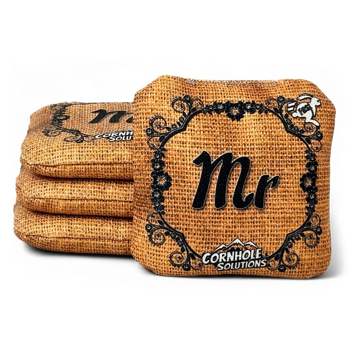 Wedding Mr. Mrs. - Pro Style REC Cornhole Bags – Regulation 6"x6" – Full Set of 8 by Cornhole Solutions, custom cornhole board detail photo 3