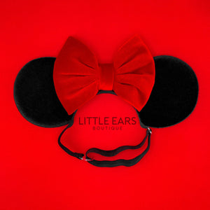 Red Velvet Elastic Ears by Little Ears Boutique, children's boutique clothing main product photo