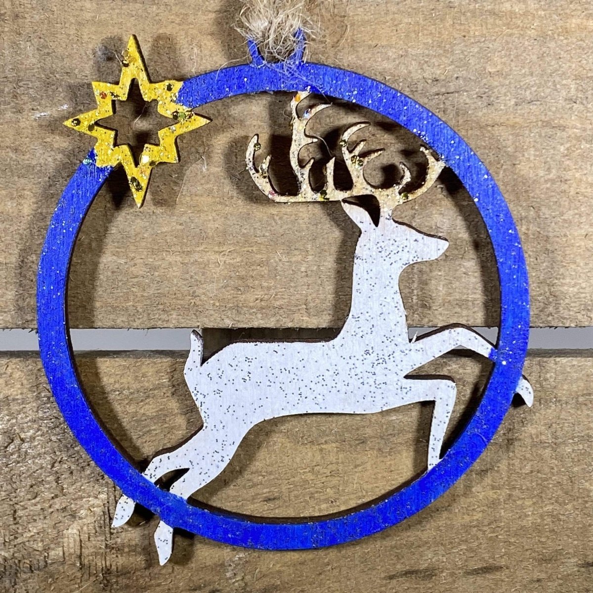 Reindeer Wooden Christmas Ornament | Rustic Holiday Decor by Cate's Concepts, LLC, Southern home decor main product photo