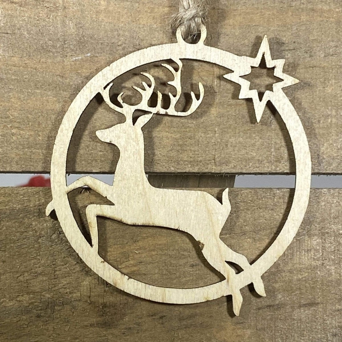 Reindeer Wooden Christmas Ornament | Rustic Holiday Decor by Cate's Concepts, LLC, Southern home decor detail photo 2