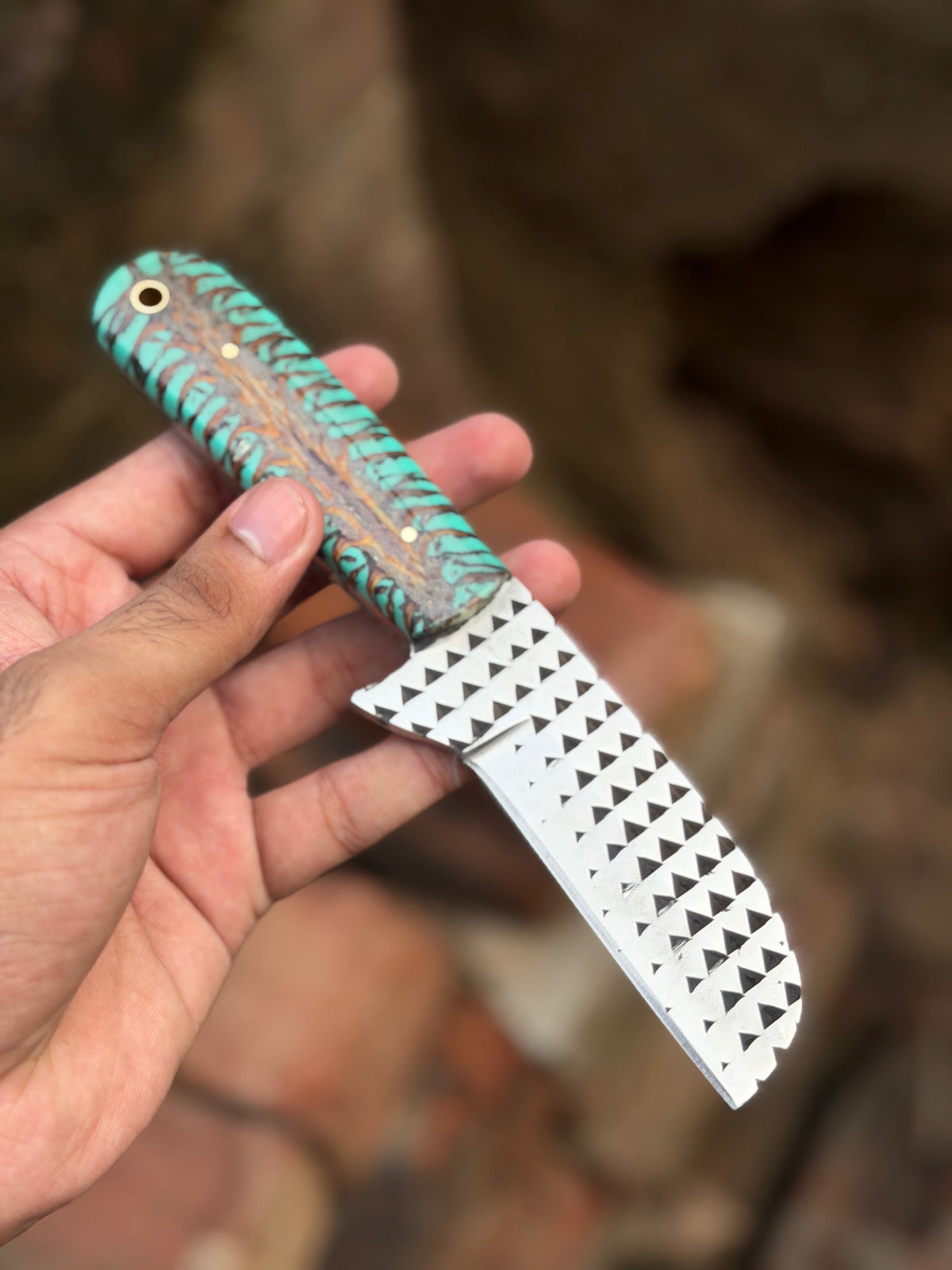 Handmade Turquoise Ridge Chef Knife 8 Inch by JW SteelCrafts, view 2 of 3