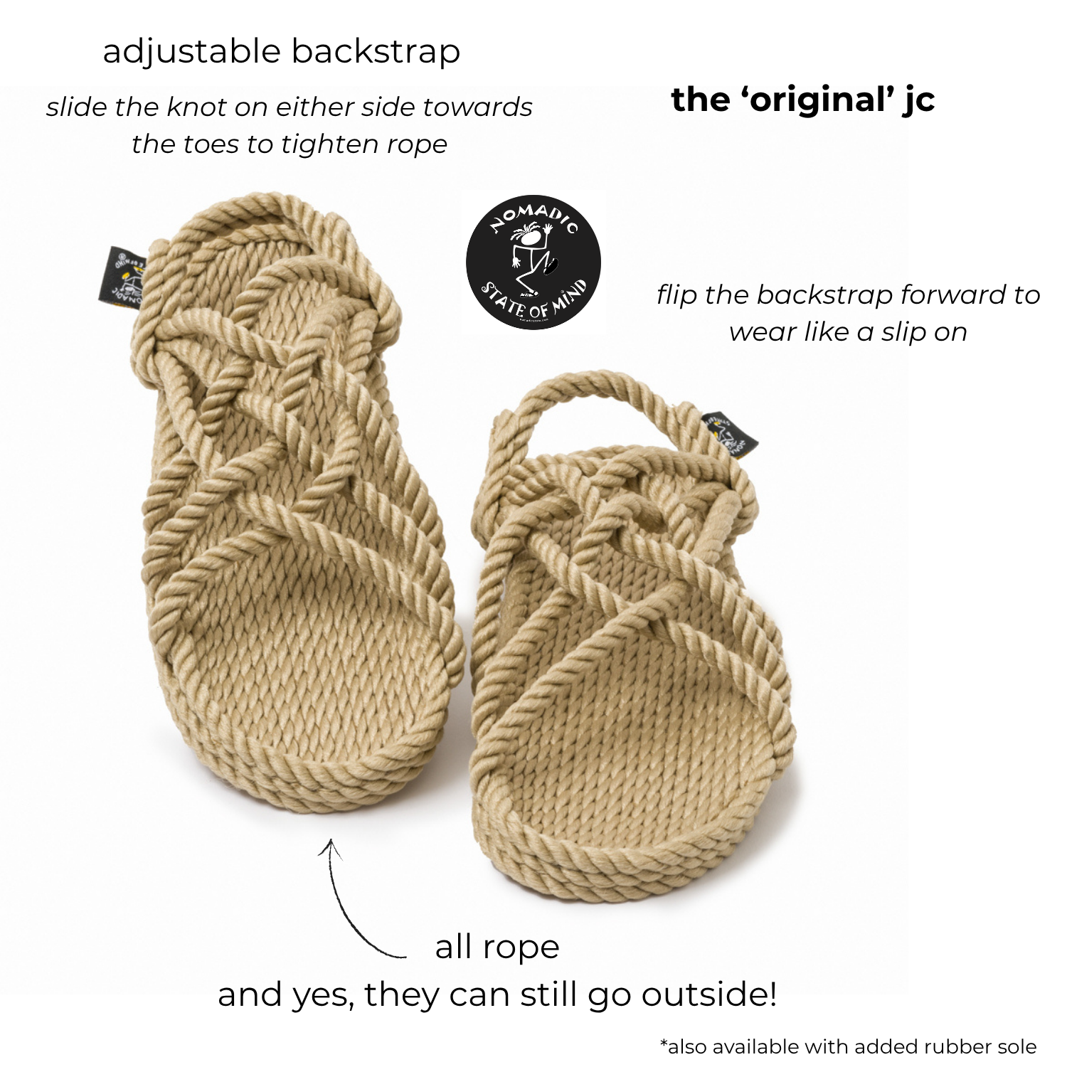 JC With Sole - Mulberry With Tan Sole handmade rope sandals by Nomadic State of Mind, view 7