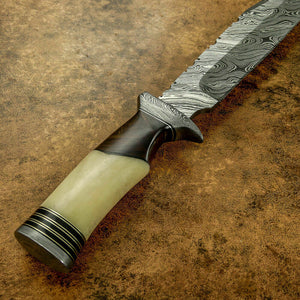 17" Handmade Bowie Knife, Damascus Steel Bowie Knife, Damascus Steel Hunting knife, birthday gift, gift for him, wedding gift, anniversary gift, Thanksgiving gift, valentine Gift
