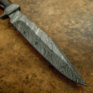 17" Handmade Bowie Knife, Damascus Steel Bowie Knife, Damascus Steel Hunting knife, birthday gift, gift for him, wedding gift, anniversary gift, Thanksgiving gift, valentine Gift