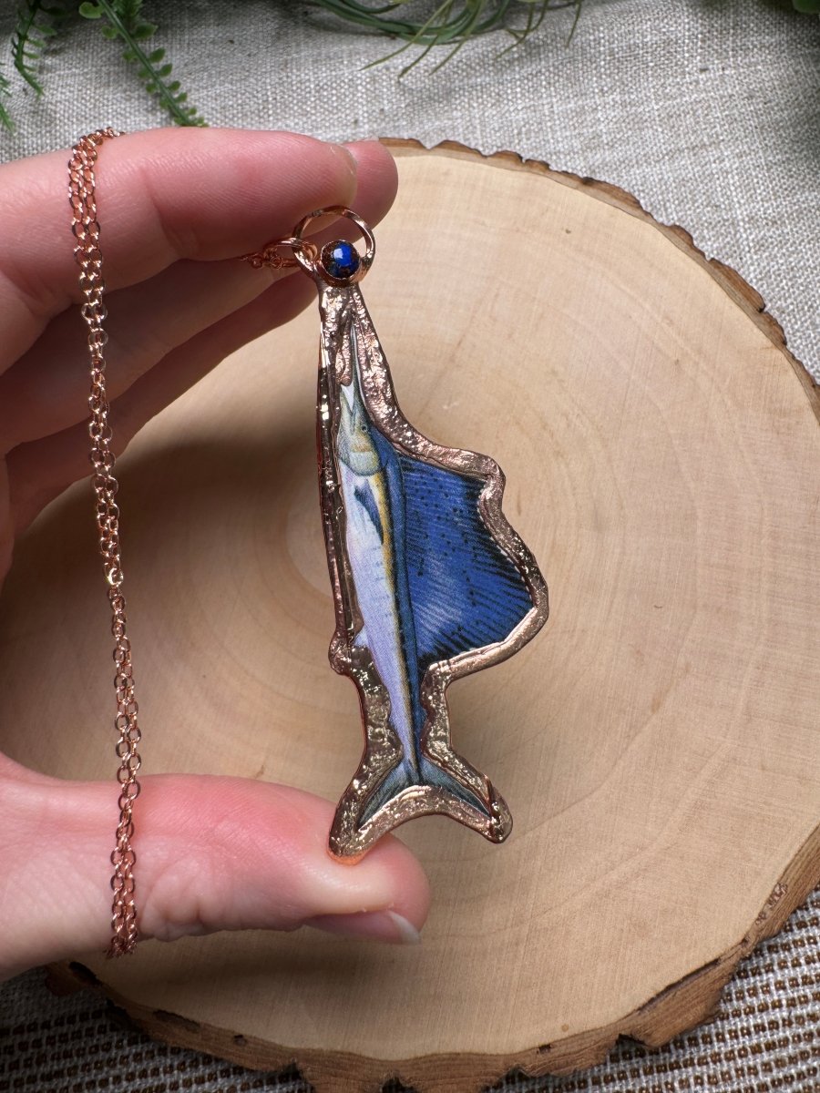 Sailfish and Lapiz Necklace