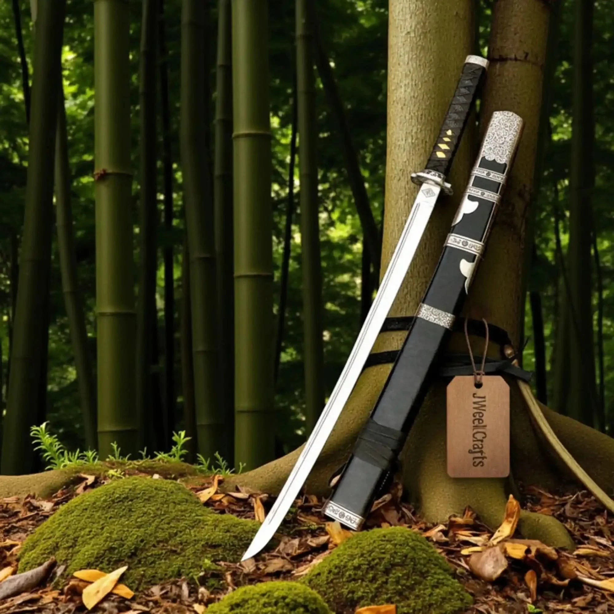 Handmade Samurai Style Katana High Carbon Steel Display Sword for Collectors by JW SteelCrafts, Southern lifestyle apparel detail photo 2