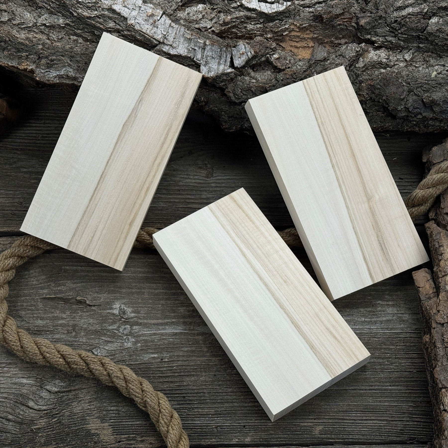 Set of 3 Flat Linden Wood Carving Blanks