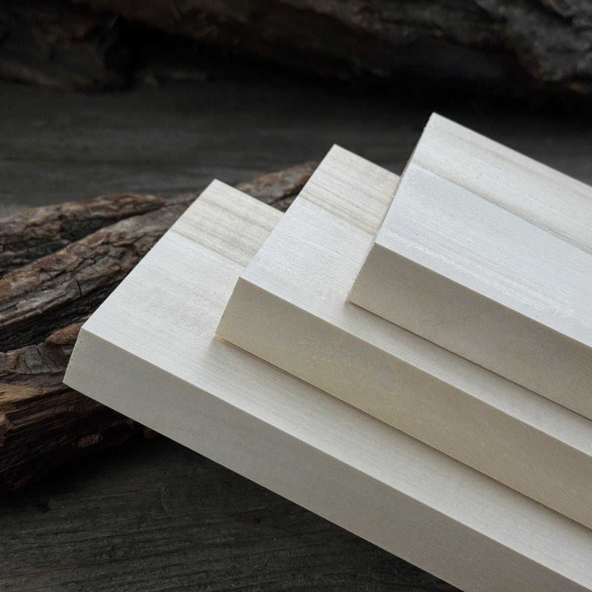Set of 3 Flat Linden Wood Carving Blanks by Sharky Forged Steel Tools — view 2