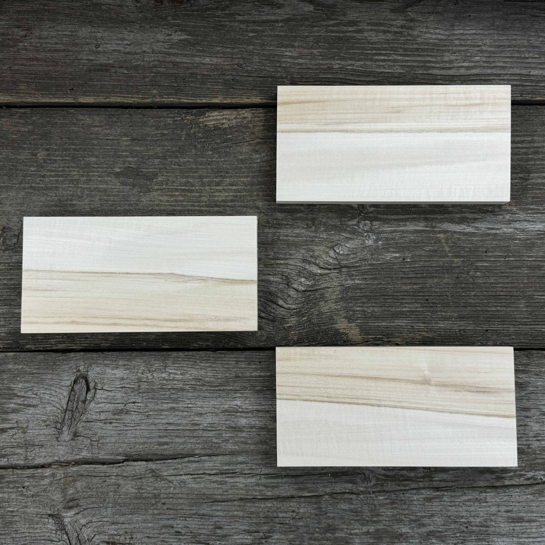 Set of 3 Flat Linden Wood Carving Blanks