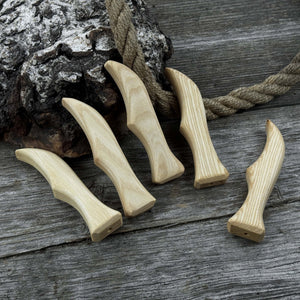 Set of 5 Ash Wood Knife Handles