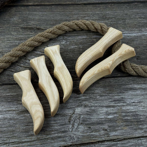 Set of 5 Ash Wood Knife Handles