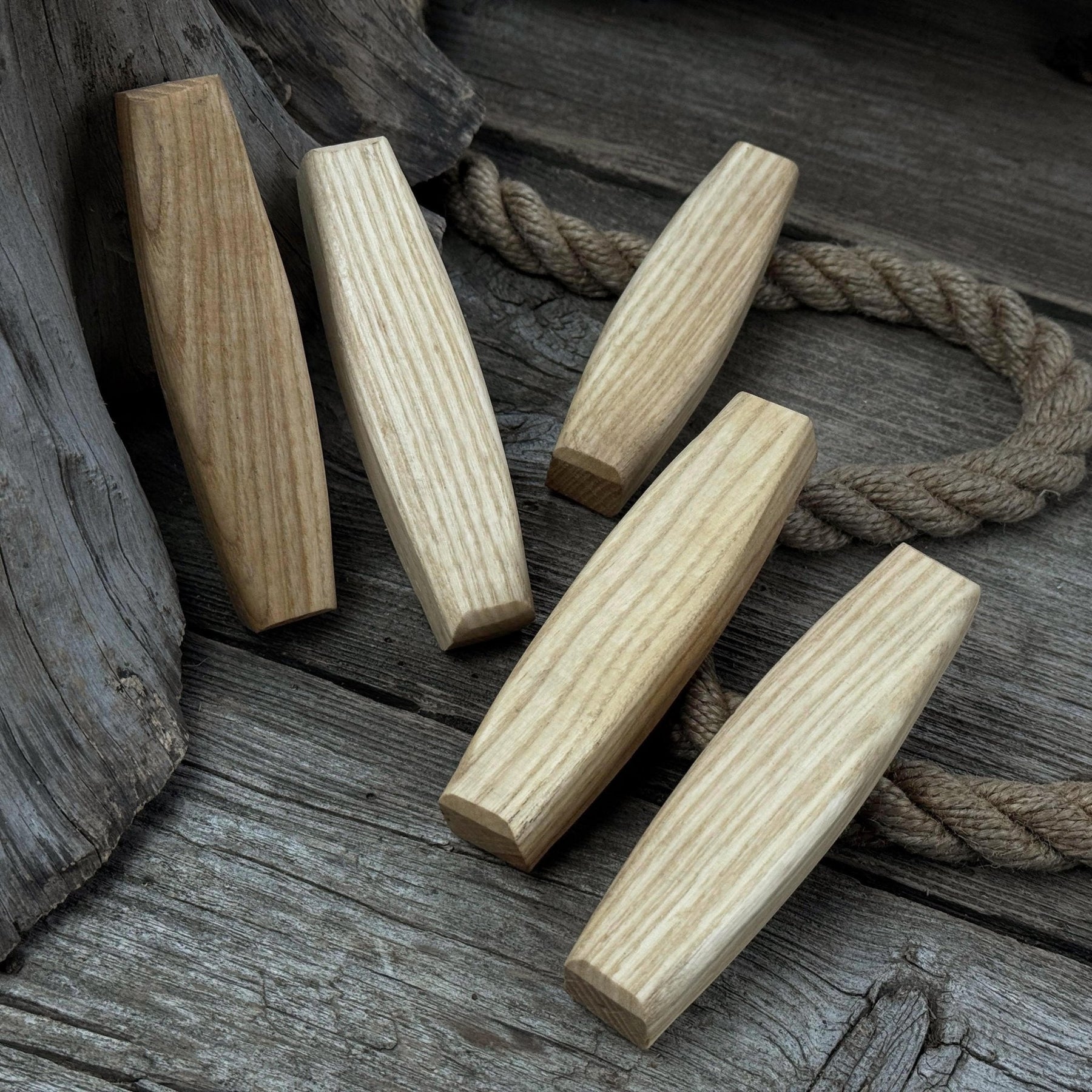 Set of 5 Replacement Wooden Handles for Knives and Drawknives