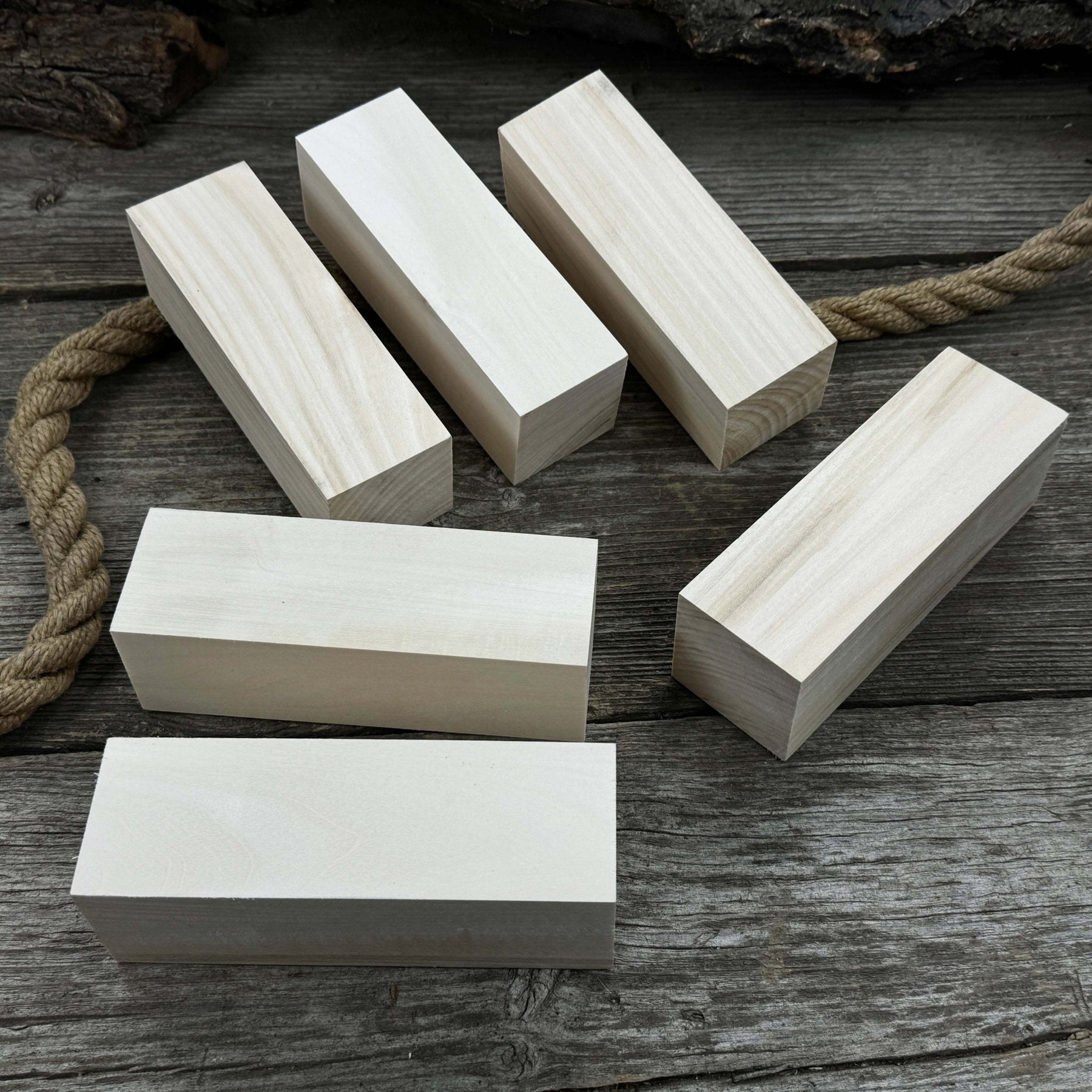 Set of 6 Large Linden Wood Carving Blanks