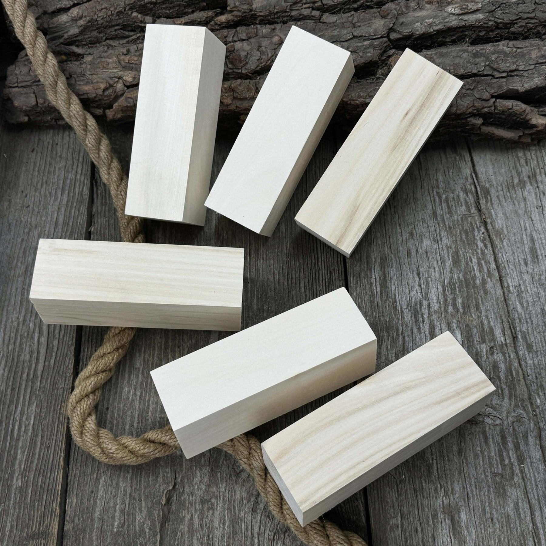 Set of 6 Large Linden Wood Carving Blanks