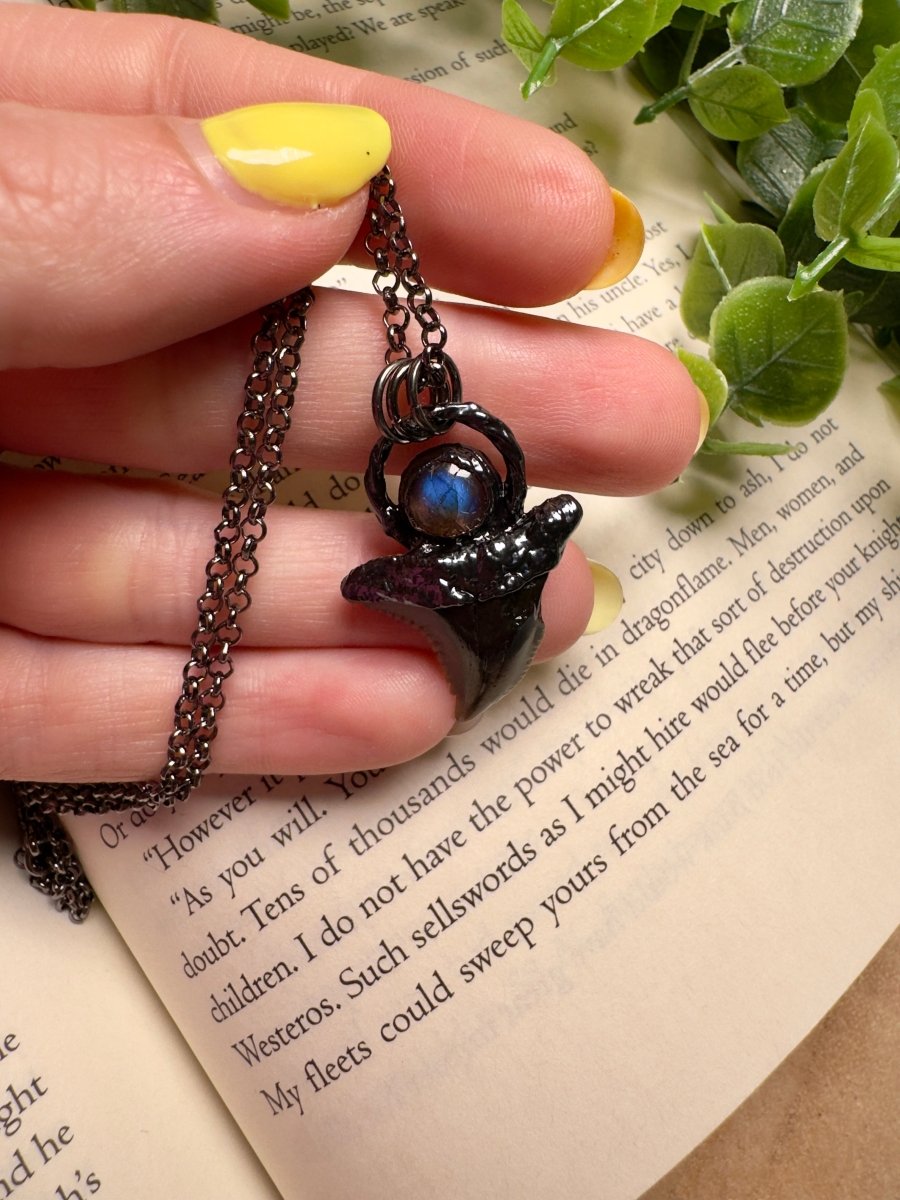 Shark Tooth and Labradorite Necklace