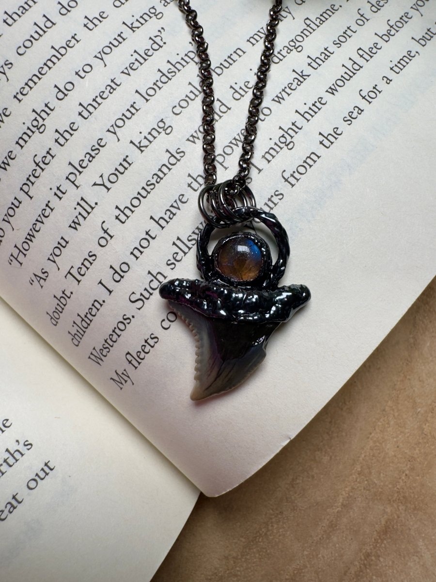 Shark Tooth and Labradorite Necklace