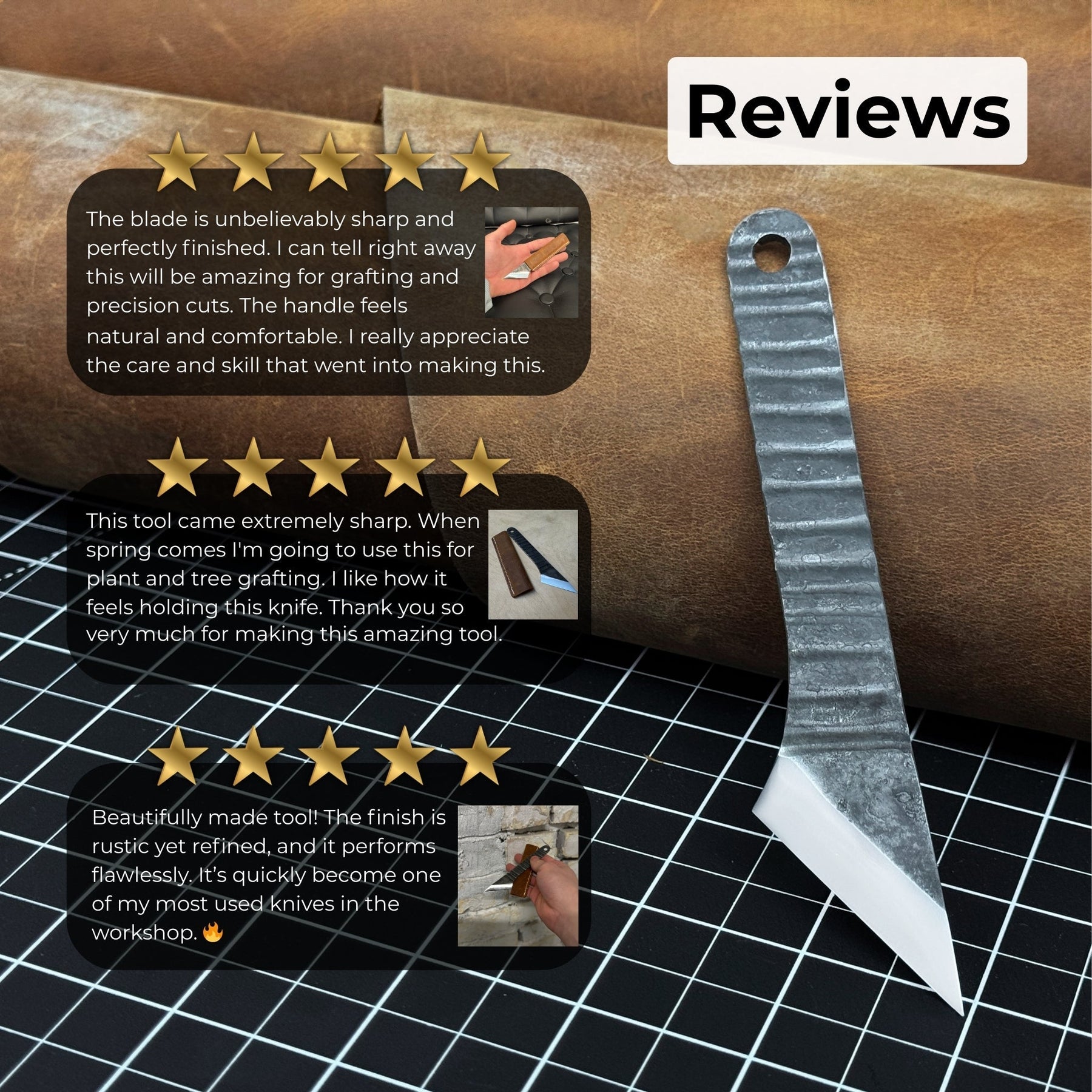 Single-Bevel Kiridashi Knife – Razor-Sharp Carbon Steel Blade with Leather Sheath