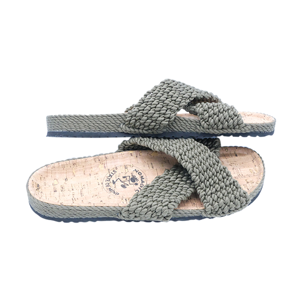 2.1 Olive SlideX Cork Footbed handmade rope sandals by Nomadic State of Mind, view 3