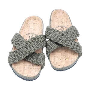 2.1 Olive SlideX Cork Footbed handmade rope sandals by Nomadic State of Mind