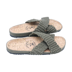 2.1 Olive SlideX Cork Footbed handmade rope sandals by Nomadic State of Mind, view 2