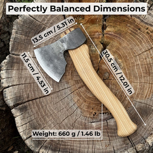 Small Carving Axe, 0.66 kg (1.46 lb) with Wooden Gift Box